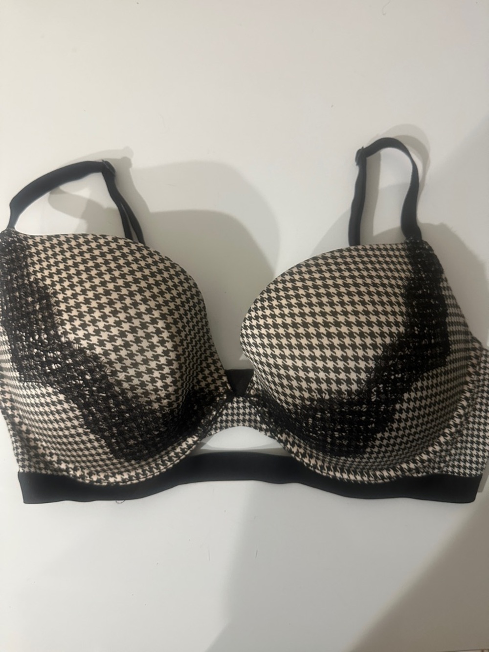Victoria’s Secret Very Sexy Padded PushUp Houndstooth Convertible Strap Bra 336D